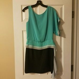 Black and green dress